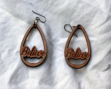 Believe Drop Earrings (Wooden)