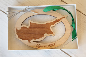 Cyprus Map Ornament