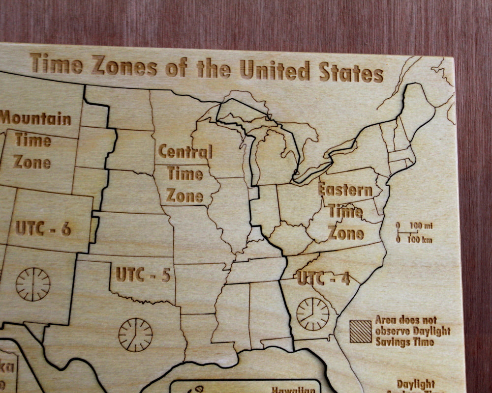 US Time Zone Puzzle Epicycle Designs
