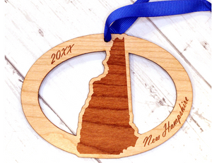 New Hampshire Wooden Ornament, Christmas, Customized, Personalized, Duty Station, Custom Ornament, Concord, Portsmouth, Nashua, Manchester