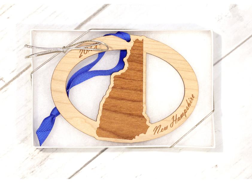 New Hampshire Wooden Ornament, Christmas, Customized, Personalized, Duty Station, Custom Ornament, Concord, Portsmouth, Nashua, Manchester