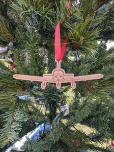Piper Cherokee wooden airplane ornament, laser cut, front view, pilot gift, private plane, airplane ornament