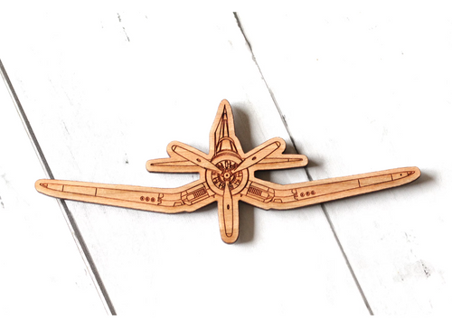 Vought F4U Corsair wooden airplane MAGNET, laser cut, front view, pilot gift, military plane, airplane ornament, WW2, WWII