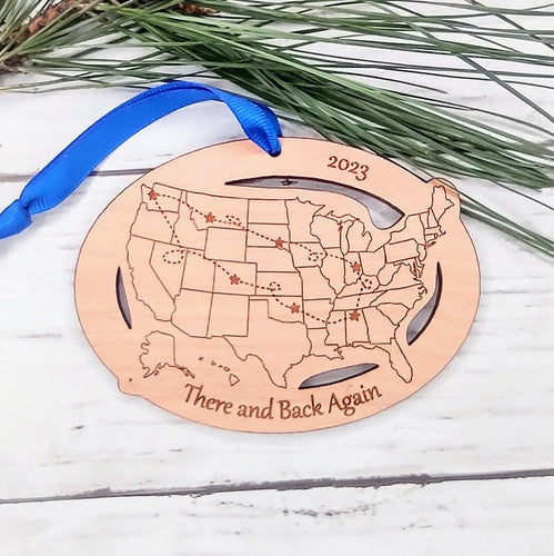 Personalized Text Custom Cities US Map Ornament