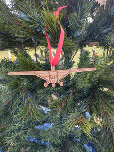 Cessna 150 ornament, wooden, laser cut, front view, pilot gift, private plane, airplane ornament