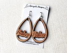 Believe Drop Earrings (Wooden)