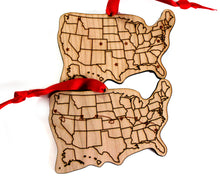 Custom Road Trip Cities US Map Ornament