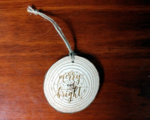 Merry and Bright Wood Slice Ornament (The Christmas Song)