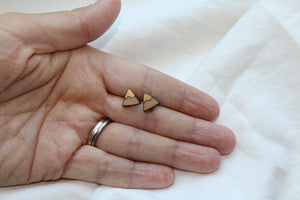 Tiny Wooden Mountain Earrings