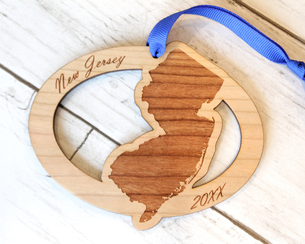 New Jersey Map Ornament