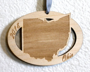 Custom Wooden State Ornament