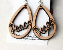 Peace Drop Earrings (Wooden)