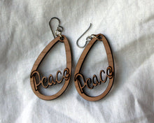 Peace Drop Earrings (Wooden)