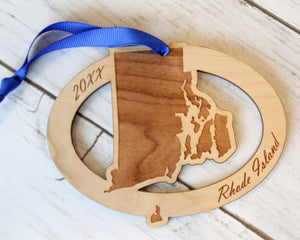 Rhode Island Map Ornament