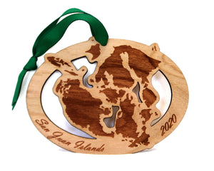 San Juan Islands Map Ornament