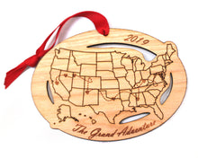 Personalized Text Custom Cities US Map Ornament