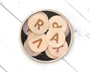Wooden Uppercase Alphabet Discs