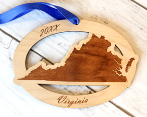 Virginia Map Ornament