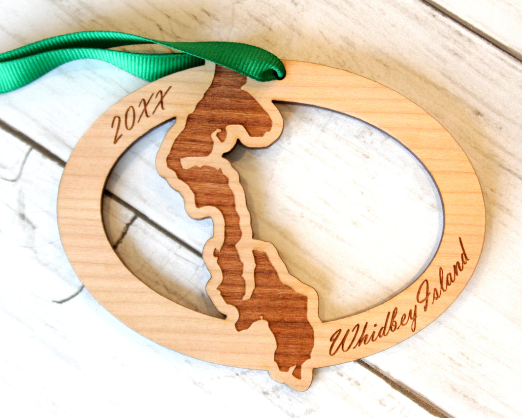 Whidbey Island Map Ornament
